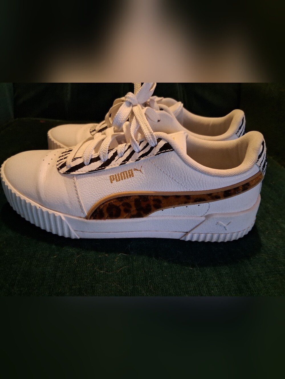 Womens Puma Carina Animal Print Sneaker 7.5
